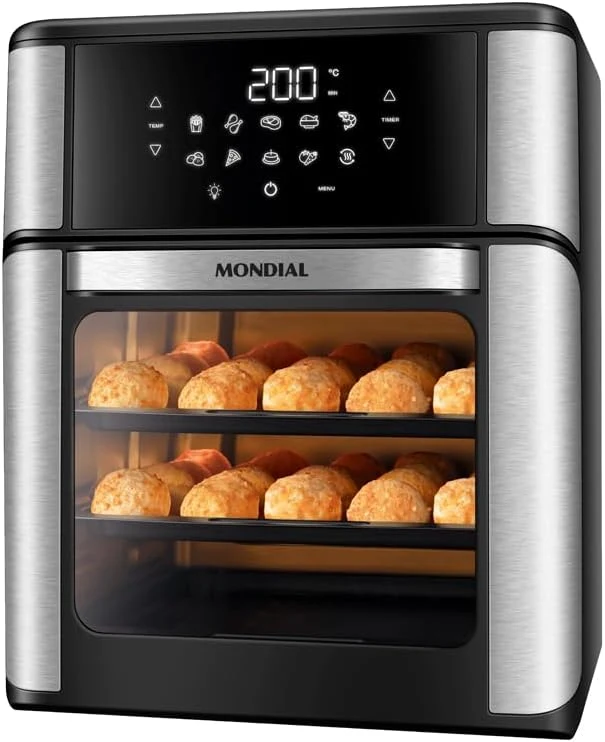 Fritadeira Elétrica AFON-12L-BG Forno Oven 12 Litros Preto Mondial
